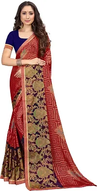 Stylish Women Chiffon Saree with Blouse piece-thumb1