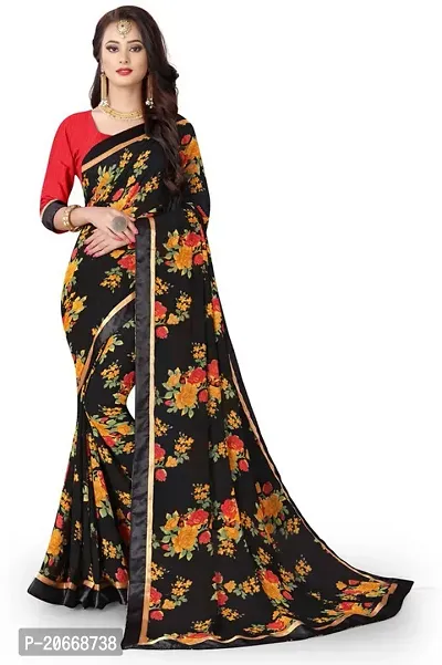 Stylish Women Georgette Saree with Blouse piece