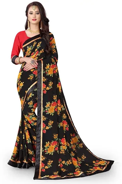 Trending Georgette Saree with Blouse piece 