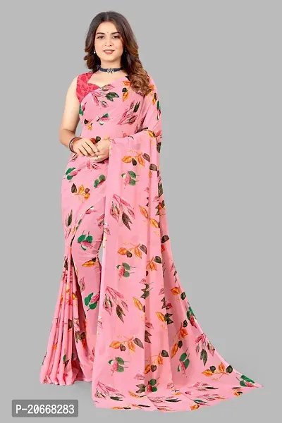 Stylish Women Georgette Saree with Blouse piece