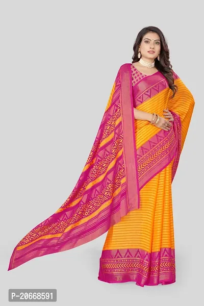 Stylish Women Chiffon Saree with Blouse piece