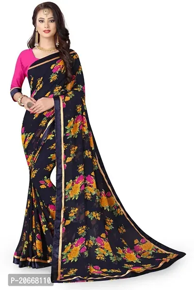 Stylish Women Georgette Saree with Blouse piece