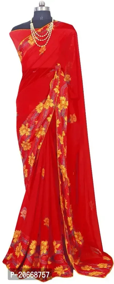 Stylish Women Satin Saree with Blouse piece