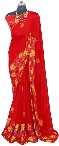 Stylish Women Satin Saree with Blouse piece