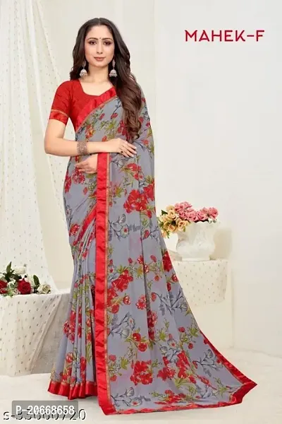 Stylish Women Georgette Saree with Blouse piece