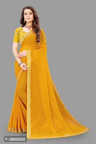 Stylish Women Chiffon Saree with Blouse piece