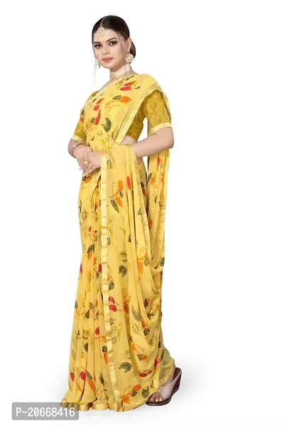 Stylish Women Georgette Saree with Blouse piece-thumb2