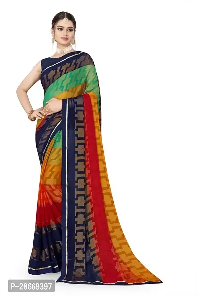 Stylish Women Chiffon Saree with Blouse piece