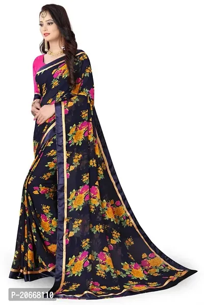 Stylish Women Georgette Saree with Blouse piece-thumb3