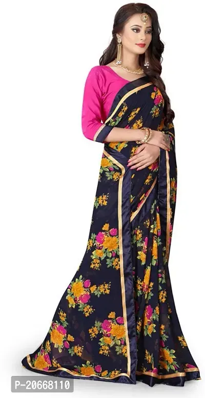 Stylish Women Georgette Saree with Blouse piece-thumb4