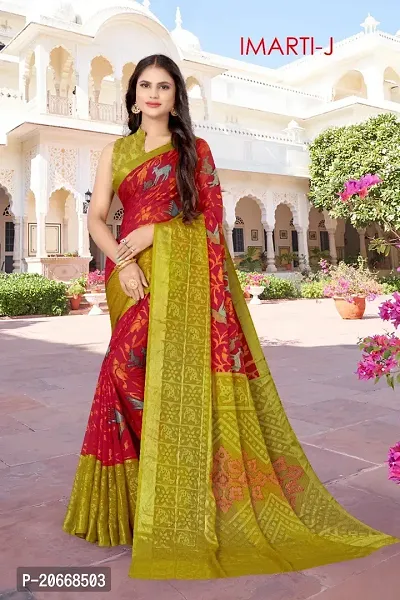 Stylish Women Chiffon Saree with Blouse piece-thumb0