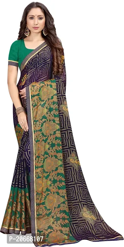 Stylish Women Chiffon Saree with Blouse piece-thumb2