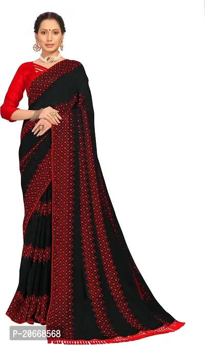 Stylish Women Chiffon Saree with Blouse piece