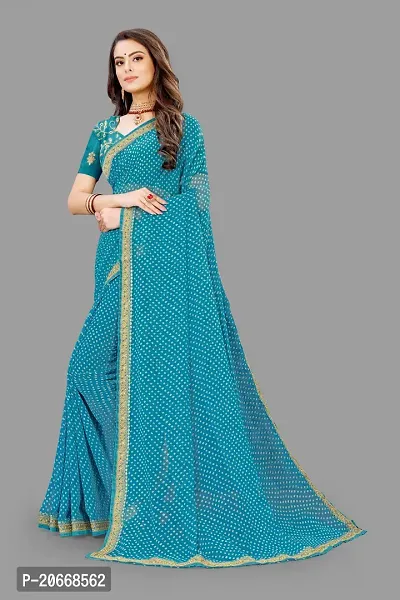 Stylish Women Chiffon Saree with Blouse piece-thumb2