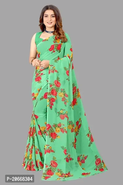 Stylish Women Georgette Saree with Blouse piece