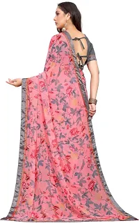 Stylish Women Georgette Saree with Blouse piece-thumb1