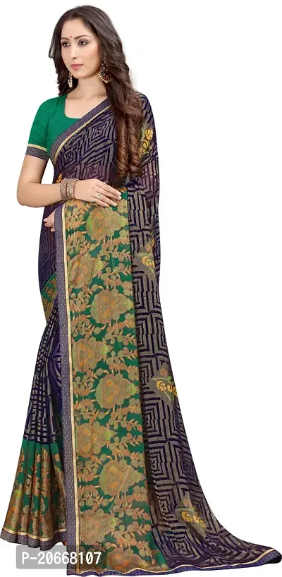 Stylish Women Chiffon Saree with Blouse piece-thumb3