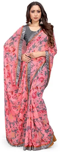 Stylish Women Georgette Saree with Blouse piece-thumb3