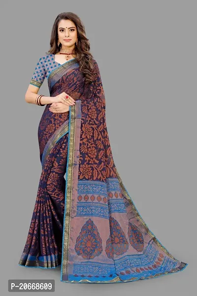 Stylish Women Chiffon Saree with Blouse piece