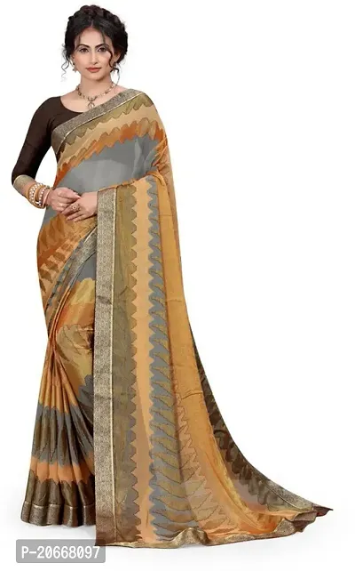 Stylish Women Chiffon Saree with Blouse piece-thumb0