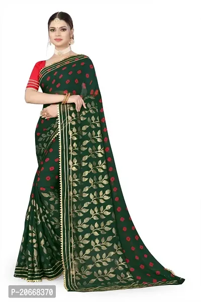 Stylish Women Georgette Saree with Blouse piece-thumb0