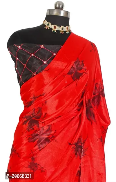 Stylish Women Silk Blend Saree with Blouse piece-thumb0