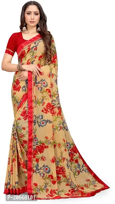 Stylish Women Georgette Saree with Blouse piece-thumb0