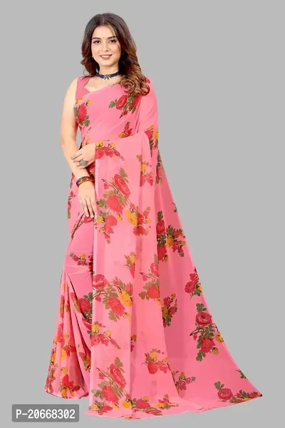 Stylish Women Georgette Saree with Blouse piece