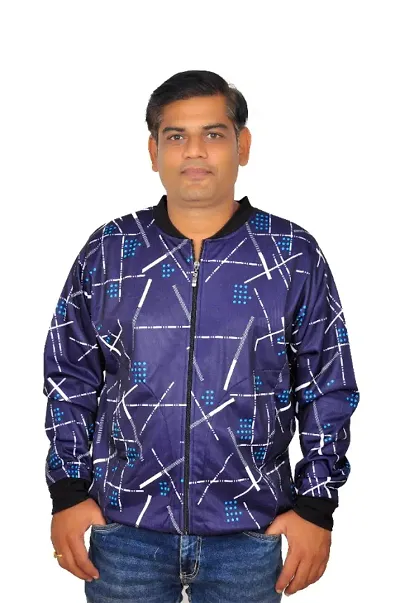 Classic Blended Printed Jackets for Men