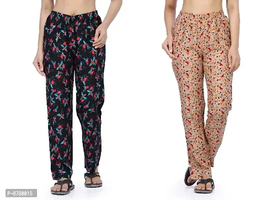 Classic Cotton Printed Night Pyjamas for Women, Pack of 2