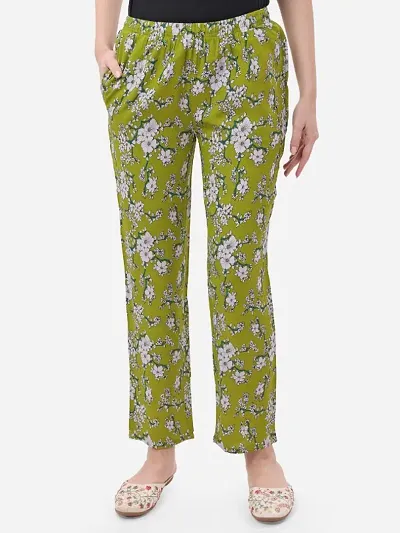 Summer Floral Rayon Night Pajamas/Lounge Pant