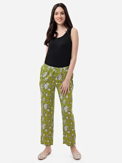 Summer Floral Rayon Night Pajamas/Lounge Pant