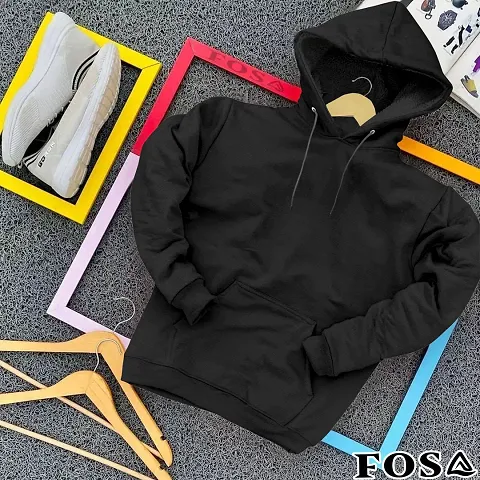 Cotton Blend Solid Hoodies