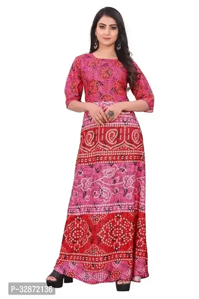 Reliable Rayon Printed Stitched Gown For Women-thumb0