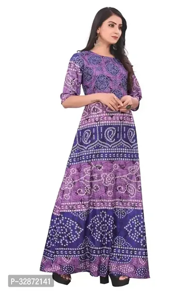 Reliable Rayon Printed Stitched Gown For Women