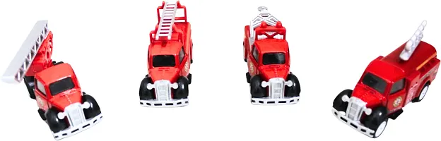 Stylish Red Fire Rescue Team Truck Toy Friction Power Car Toy-thumb3