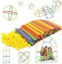 Mayne Intelligence Plastic Pipe Blocks Building Toys Straws And Connectors 150 Pieces-thumb1