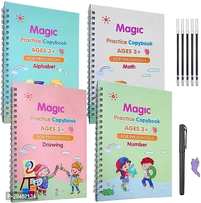 Classic Sank Magic Practice Copybook Number 4 Book and 5 Refill and 1 Pen Multicolor-thumb3