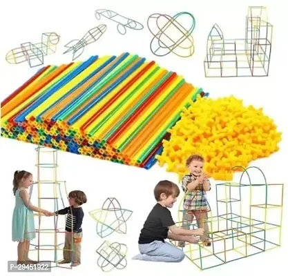 Mayne Plastic Straw Building Block Creative Smart Activity Fun And Learning Blocks 100 Pieces