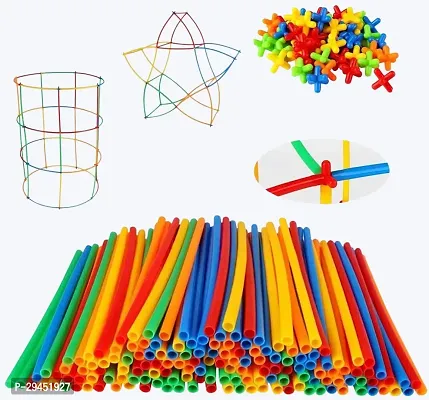 Mayne Straws And Connectors Building Construction Set-100Pcs-thumb0