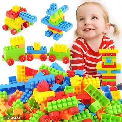 Classic Diy Building Blocks Toy For Kids Puzzle Games For Kids Smart Activity 75+ Blocks Multicolor