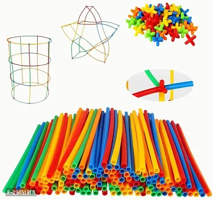 Mayne Diy Straw Blocks Building Toys Straws And Connectors60Pcs-thumb0