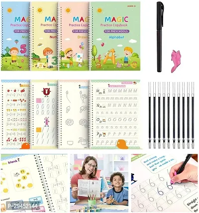 Classic Magic Practice Copybook, 4 Book and 10 Refill Number Book Multicolor-thumb0