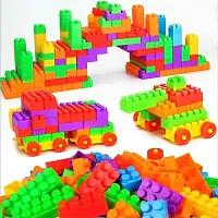 Classic Toy Building Blocks - Diy Blocks With Wheel For Kids 100Pcs Multicolor-thumb1