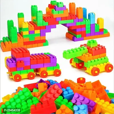 Classic Toy Building Blocks - Diy Blocks With Wheel For Kids 100Pcs Multicolor-thumb2