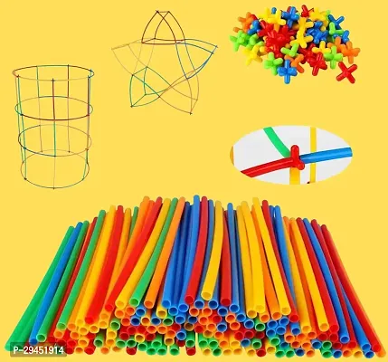 Mayne Smart Sticks Unique Creative Activity, Straw Block For Kids-60Pcs-thumb0