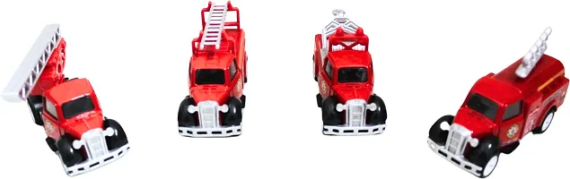 Stylish Red Fire Rescue Team Truck Toy Friction Power Car Toy-thumb2