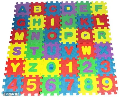 Desicart Kids Alphabet Interlocking Puzzle Mat Tiles Abc And Digits Educational Toy 36 Pieces-thumb2