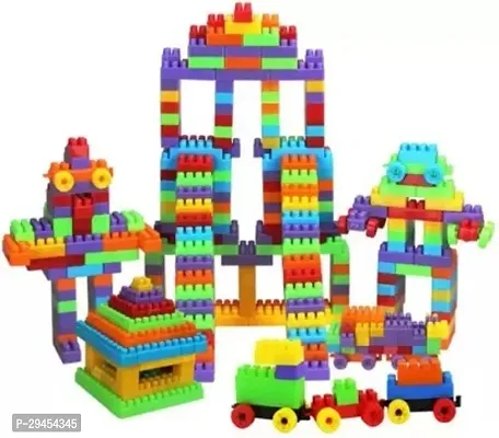 Classic 200 Pieces Building Blocks For Kids With Wheel Age 3+ Kids Building Block Toys Multicolor-thumb0