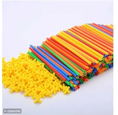 Classic Straws and Connectors Building Construction Set-60Pcs Multicolor-thumb0